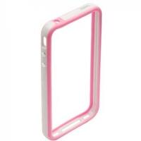 Bumpers для iPhone 4/4S (белый/розовый)