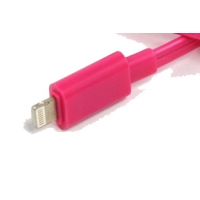 LED USB Дата-кабель "Lightning Dock" для Apple 8 pin (розовый/коробка)