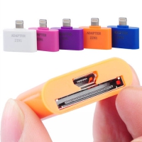 Переходник 2 в 1 "LP" для Apple с 30 pin/micro USB на 8 pin lighting (желтый/европакет)