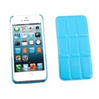 Защитная крышка для iPhone 5/5S "Smart Shell" пластик+кожа (голубая)