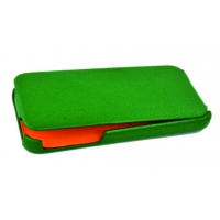 Чехол для iPhone 5/5s "FIGO" раскладной кожа (зеленый)
