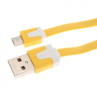 USB Дата-кабель "LP" Micro USB плоский узкий (желтый/европакет)