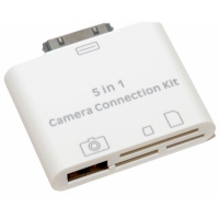 5 в 1 картридер для iPad 2/3/iPhone (все типы карт+USB) (коробка) DR02-IPA