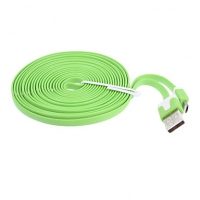 USB Дата-кабель "LP" Micro USB плоский узкий (зеленый/европакет)