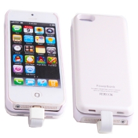 Дополнительная АКБ 2 в 1 защитная крышка для iPhone 5/5S "Power Bank" съемная на шлейфе 2800mAh (белый)