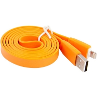 USB Дата-кабель "LP" для Apple iPhone/iPad/iPad mini 8 pin плоский широкий (оранжевый/европакет)