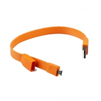 USB Дата-кабель "LP" Micro USB "плоский браслет" (оранжевый/европакет)