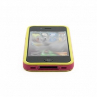 Bumpers для iPhone 4/4S (розовый/желтый)