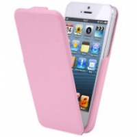 Чехол для iPhone 5/5s "FIGO" раскладной кожа (розовый)