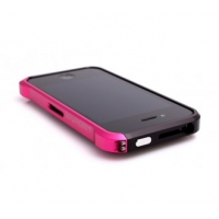 Bumper Element Vapor Pro Ops для iPhone 4/4S металл черный/розовый (чехол+наклейка)