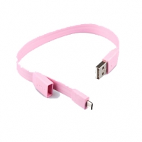 USB Дата-кабель "LP" Micro USB "плоский браслет" (розовый/европакет)