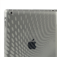 Силиконовый чехол для iPad 2 прозрачный текстура волны  (упаковка пакетик)