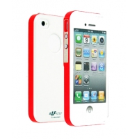 Защитная крышка для iPhone 5/5s "LF" (белый/оранжевый/упаковка прозрачный бокс)