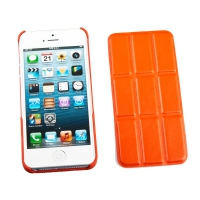 Защитная крышка для iPhone 5/5S "Smart Shell" пластик+кожа (оранжевая)