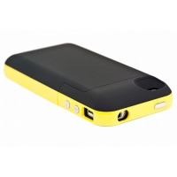 Дополнительная АКБ защитная крышка для iPhone 4/4S "Mophie" 2000mAh (черная/желтая)