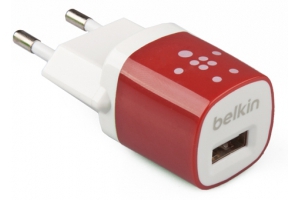 СЗУ "Belkin" 1A с USB выходом (F8JO17E RED) (белый/красный) 