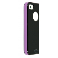 Защитная крышка для iPhone 5/5s "LF" (черный/фиолетовый/упаковка прозрачный бокс)