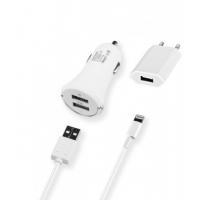 Комплект зарядных устройств "USB Power Adapter" 1A для Apple 8 pin сеть/авто/кабель (бокс)