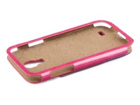Чехол для Samsung i9190/S4 mini "NOSSON" I9500-MINI-L16 кожа (розовый/сиреневый)