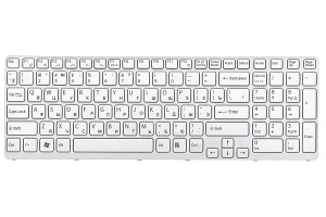 Клавиатура для Sony Vaio VPC-EE с рамкой (белая) 