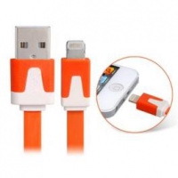 USB Дата-кабель "LP" для Apple iPhone/iPad/iPad mini 8 pin плоский узкий (оранжевый/европакет)