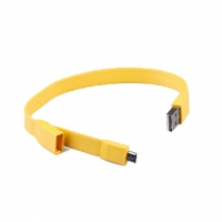 USB Дата-кабель "LP" Micro USB "плоский браслет" (желтый/европакет)