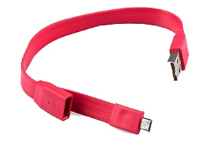 USB Дата-кабель "LP" Micro USB "плоский браслет" (красный/европакет)