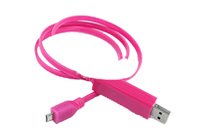LED USB Дата-кабель "Micro USB" (розовый/коробка)