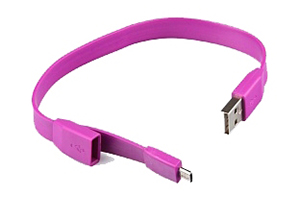 USB Дата-кабель "LP" Micro USB "плоский браслет" (сиреневый/европакет)