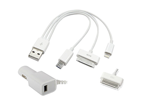 АЗУ 3 в 1 для Apple 8 pin/Apple 30 pin/Micro USB 1 A (блистер)