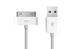 LED USB Дата-кабель "Apple Dock" для Apple 30 pin (белый/коробка)