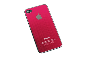 Задняя крышка для iPhone 4 металл (Розовый) (упаковка прозрачный бокс)