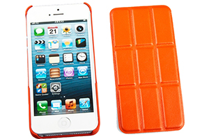 Защитная крышка для iPhone 5/5S "Smart Shell" пластик+кожа (оранжевая)