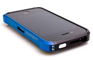 Bumper VAPOR для iPhone 4/4S металл (черный/синий)
