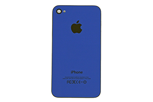 Задняя крышка для iPhone 4 копия (Синий) (упаковка прозрачный бокс)