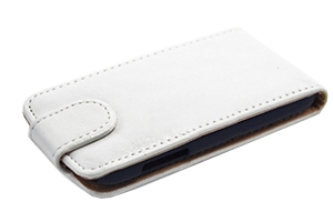 Чехол для Samsung Galaxy S5 SM-G900F раскладной кожа (белый)
