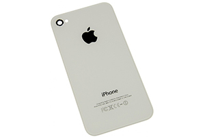 Задняя крышка для iPhone 4S с кристаллом копия (Белый) (упаковка пакет)