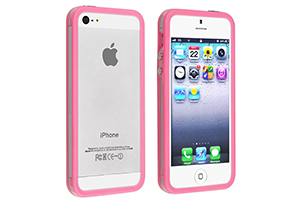 Bumpers для iPhone 4/4S (прозрачный/розовый)