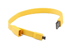 USB Дата-кабель "LP" Micro USB "плоский браслет" (желтый/европакет)