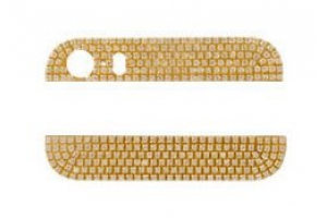 Стеклянные вставки в корпус iPhone 5S (золото) стекло нижнее и верхнее