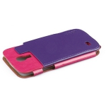 Чехол для Samsung i9190/S4 mini "NOSSON" I9500-MINI-L16 кожа (розовый/сиреневый)